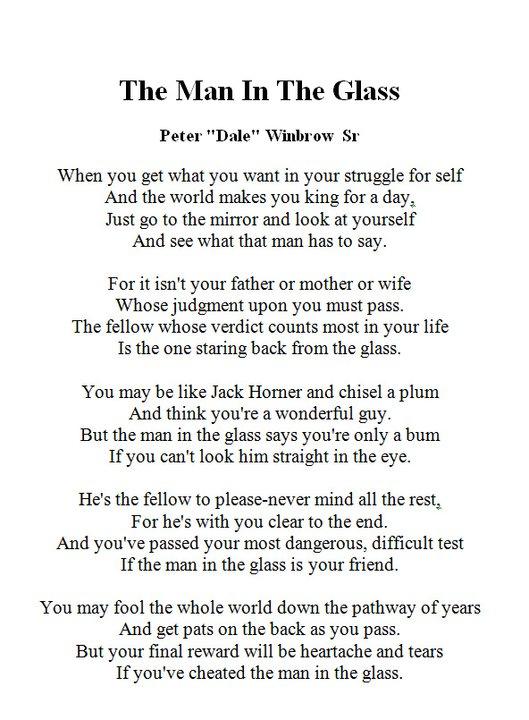 The Man In The Glass Poem 41